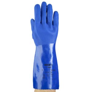 Luva de Pvc Edge Superflex 14-663 Ansell Azul 36Cm Proteção Química e Líquida CA 26043