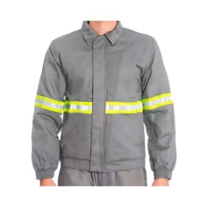 Camisa de Proteção Para Arco Elétrico NR10 ATPV11 Mr Safety Cinza com Bolso, Fechamento em Velcro