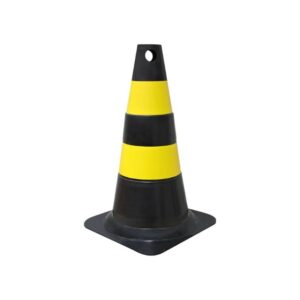 Cone de Sinalização 50cm Preto e Amarelo
