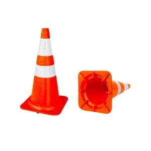 Cone de Sinalização Refletivo Padrão NBR 15071 Flexível 75 CM Plastcor com refletivo