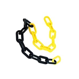 Corrente Plástica de Sinalização Amarela E Preta Elo Grande (GG) 63x34x9 mm