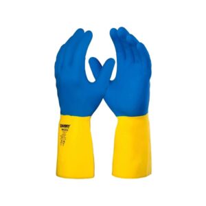 Luva Látex/Neoprene Azul/Amarela Antiderrapante Neolátex DA224D CA 5774 Danny
