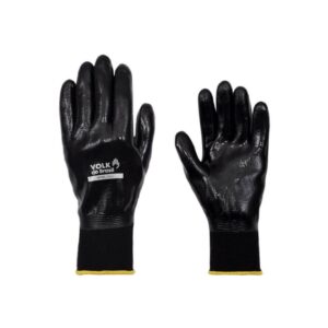 Luva Nitril Full Volk Nylon e Banho Nitrílico Total Preta CA 25280