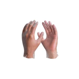 Luva de Vinil Descartável Com Amido Transparente Danny MaxVinil 100 Unidades CA 21120