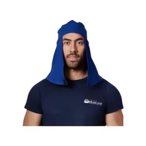 Touca Soldador em Brim Azul Velcro Brascamp
