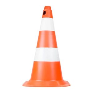 Cone de Sinalização 50cm Branco e Laranja Plastcor